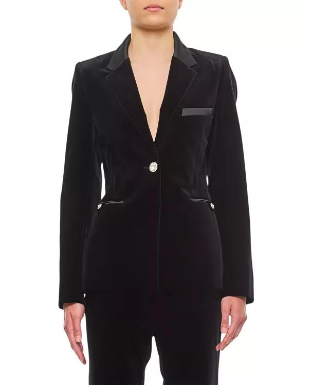 Paco Rabanne - Single Breasted Velvet Jacket - Größe 38 - black