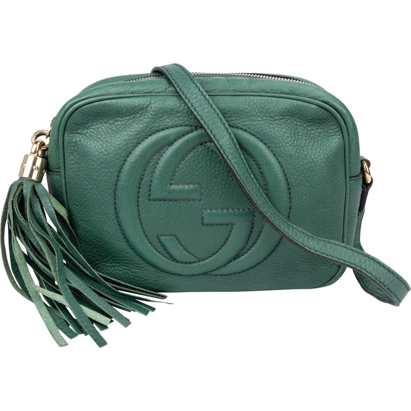 Gucci Tote Gucci Green Leather GG Soho Crossbody Bag grün
