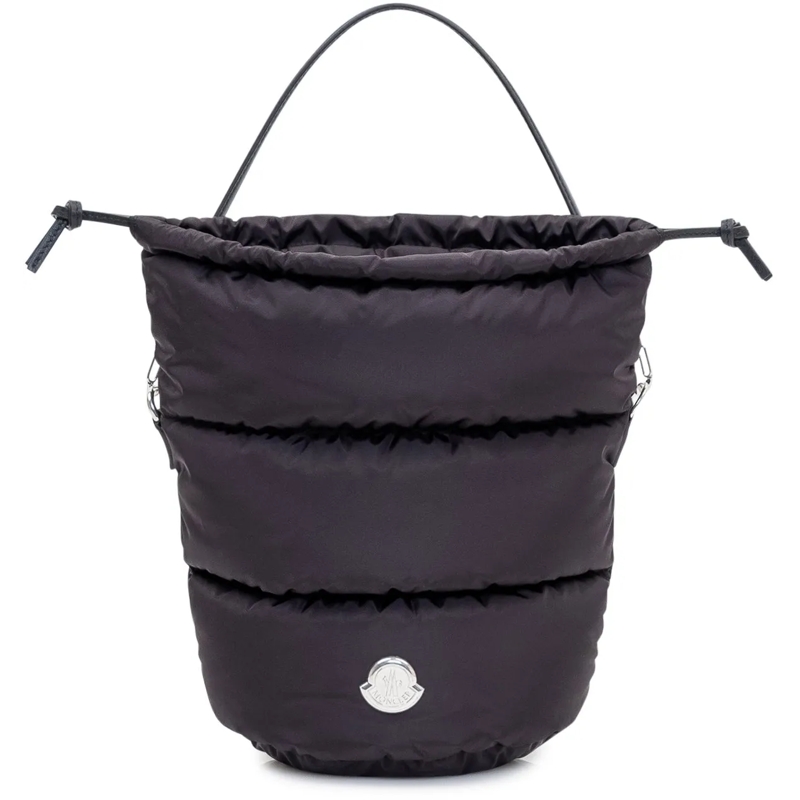 Moncler Tote Borsa Secchiello Imbottita con Coulisse dunkelgrau