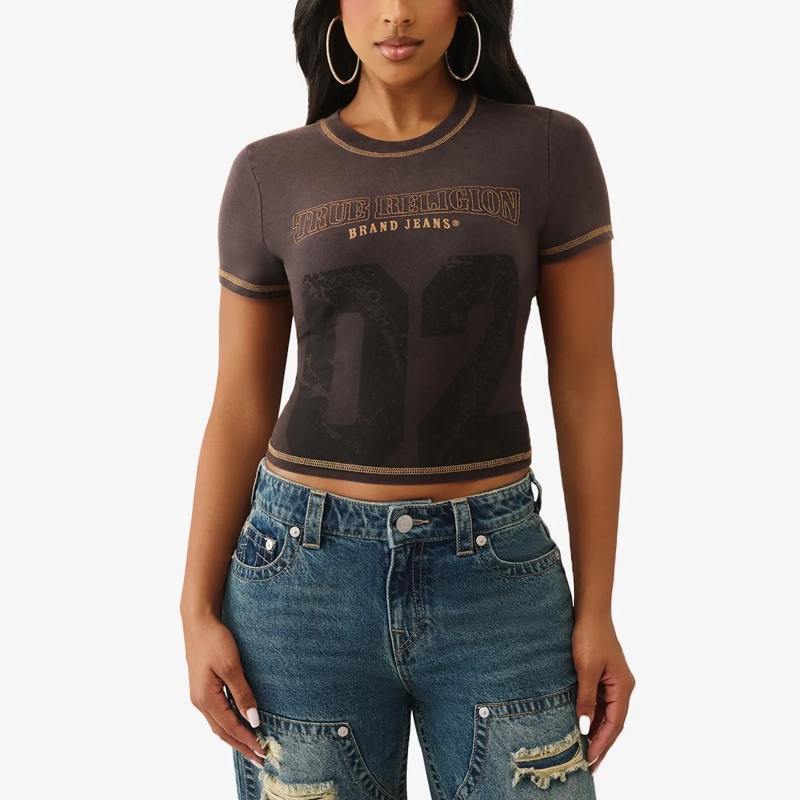 True Religion T-Shirt T-Shirt Cropped schwarz(Image 6)