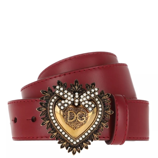 Dolce&Gabbana Devotion Belt Leather Poppy Red Ceinture en cuir