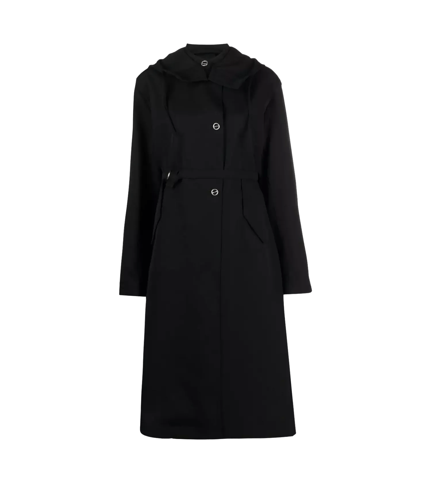 Jil Sander - Mantel mit Kapuze - Größe 38 - black