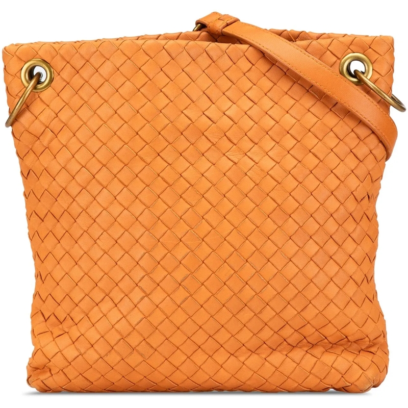 Bottega Veneta Schultertasche Leather Intrecciato Crossbody orange