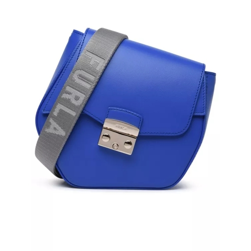 Furla Metropolis Prisma' Blue Leather Blend Bag Blue Axelremsväska