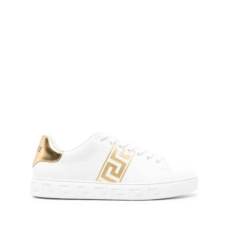 Versace Lage-top sneaker Greca Motif Calf Leather Sneakers White