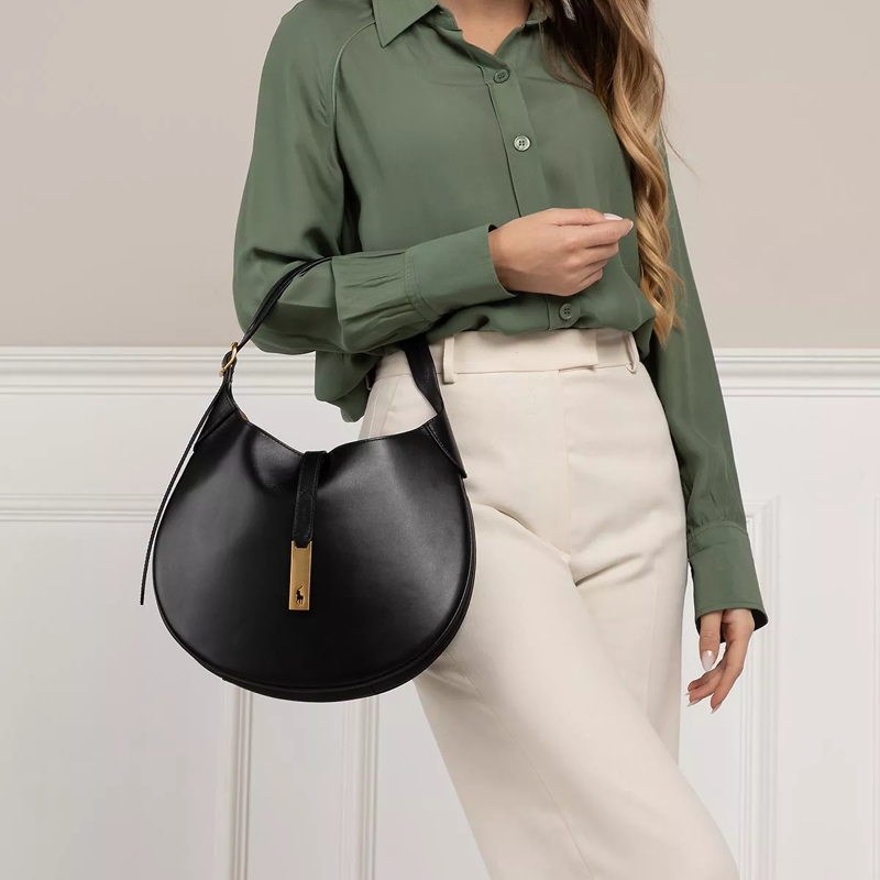 Polo Ralph Lauren Hobo Bag Md Shoulder Bag Medium Black(Image 2)