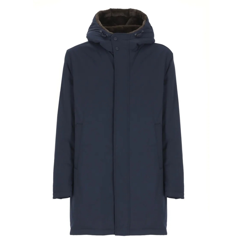 Herno Parka Deep Blue Padded Parka With Adjustable Hood Blue