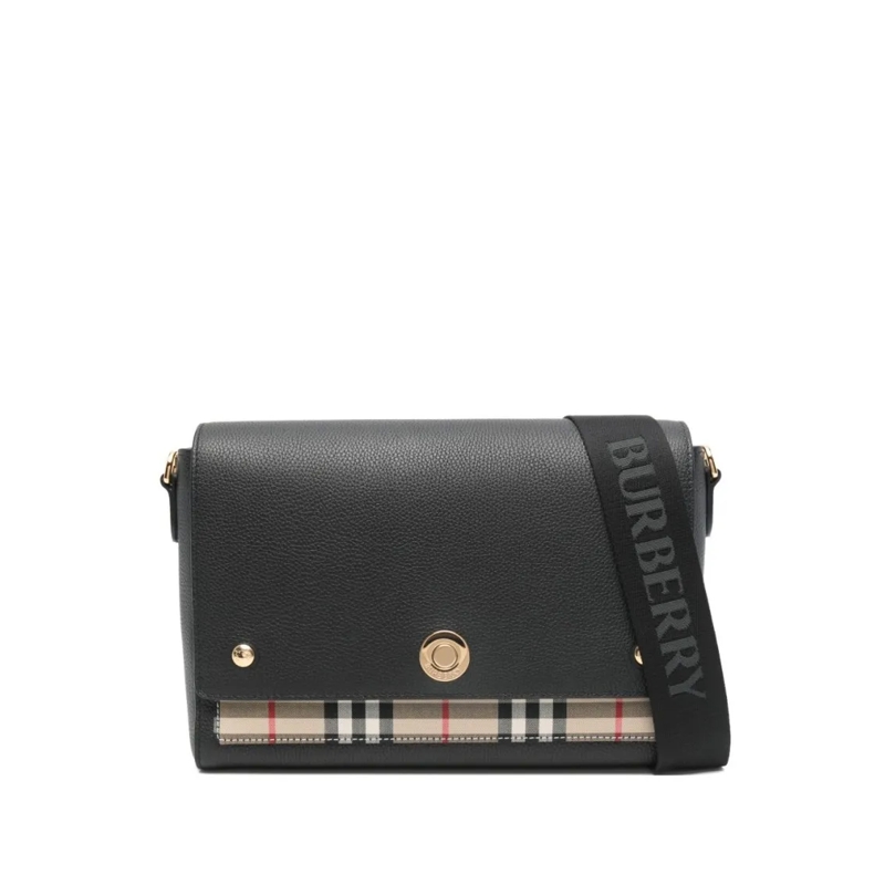 Burberry Schultertasche Textured Calf Grain Leather Bag Black