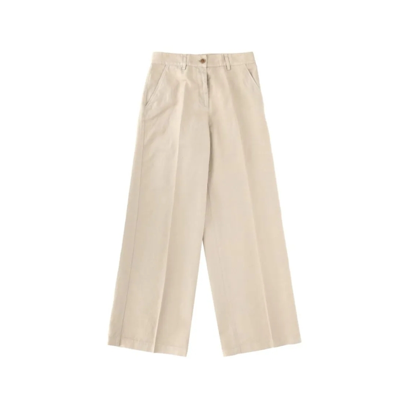 Aspesi  Cropped Wide-Leg Trousers Neutrals