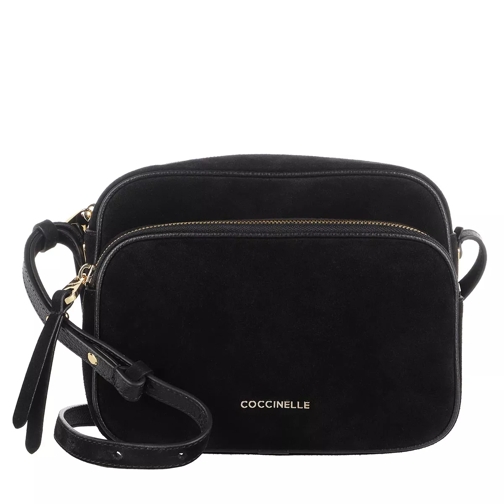 Coccinelle Handbag Suede Leather Noir Marsupio per fotocamera