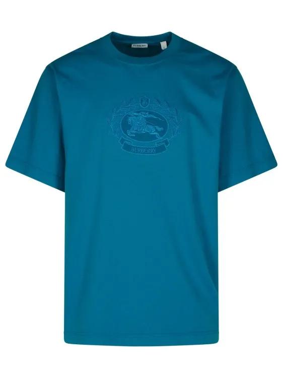 Burberry - Turquoise Cotton T-Shirt - Größe L - blau