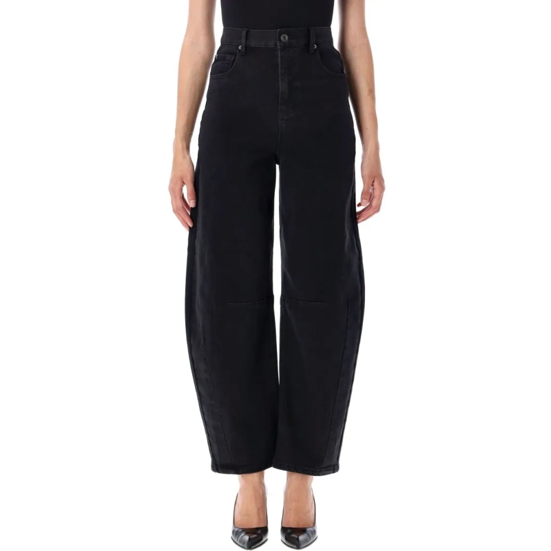 Self Portrait Jeans Barrel Leg Jeans Black