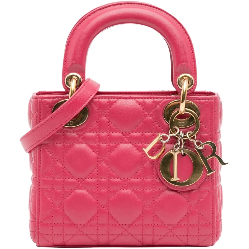 Christian Dior Schultertasche Mini Lambskin Cannage Lady Dior rose