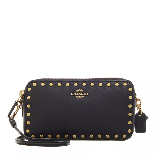 Coach Smooth Leather With Rivets Kira Crossbody Black Borsetta a tracolla