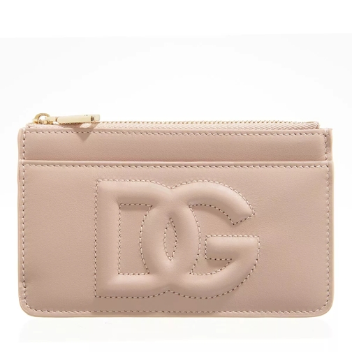 Dolce&Gabbana Logo Leather Card Holder Pale Pink Card Case