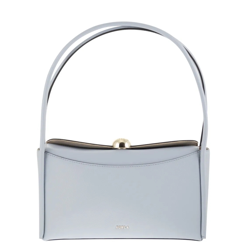 Furla Schultertasche Structured Grenade Calfskin Leather Nicole Satchel White