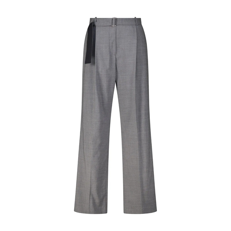 MSGM Casual broeken Weite Stoffhose aus Schurwolle Dunkelgrau