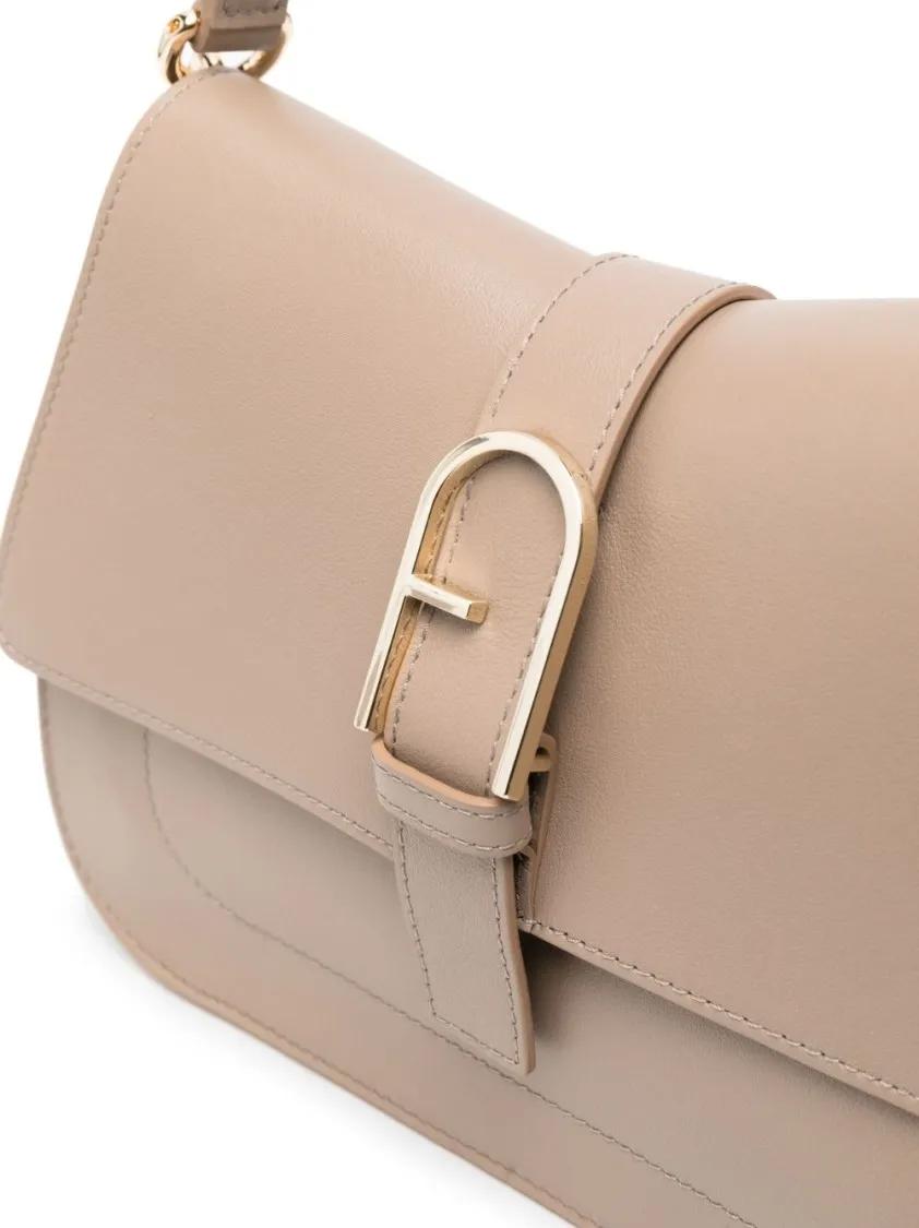 Furla Hobo bags Structured Flap Shoulder Bag in beige