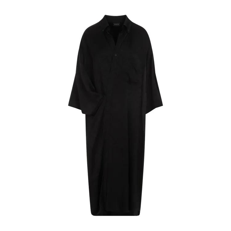 Balenciaga - Black Short Sleeves Wrap Dress - Größe 36 - schwarz