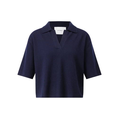 Lisa Yang Polohemd Kurzarmpullover Neela aus Kaschmir Navy