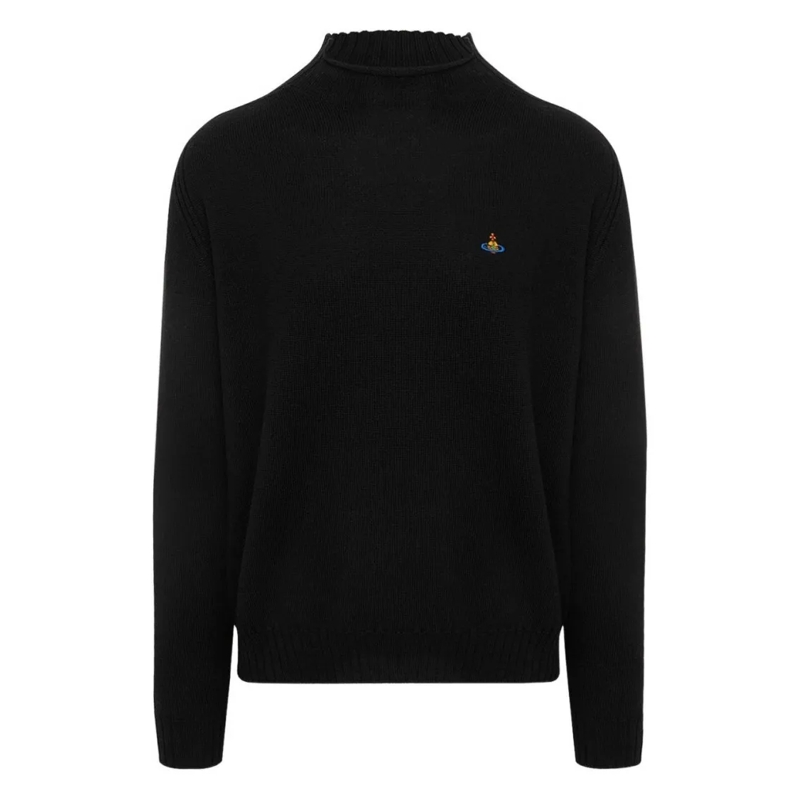 Vivienne Westwood Pullover Mock Neck Black Sweater Black