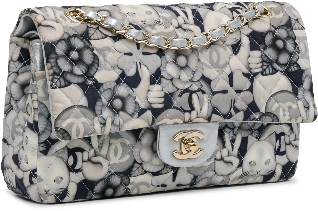 Chanel Hobo bags 2016-2017 Medium Classic Nylon Cat Emoticon Double in wit