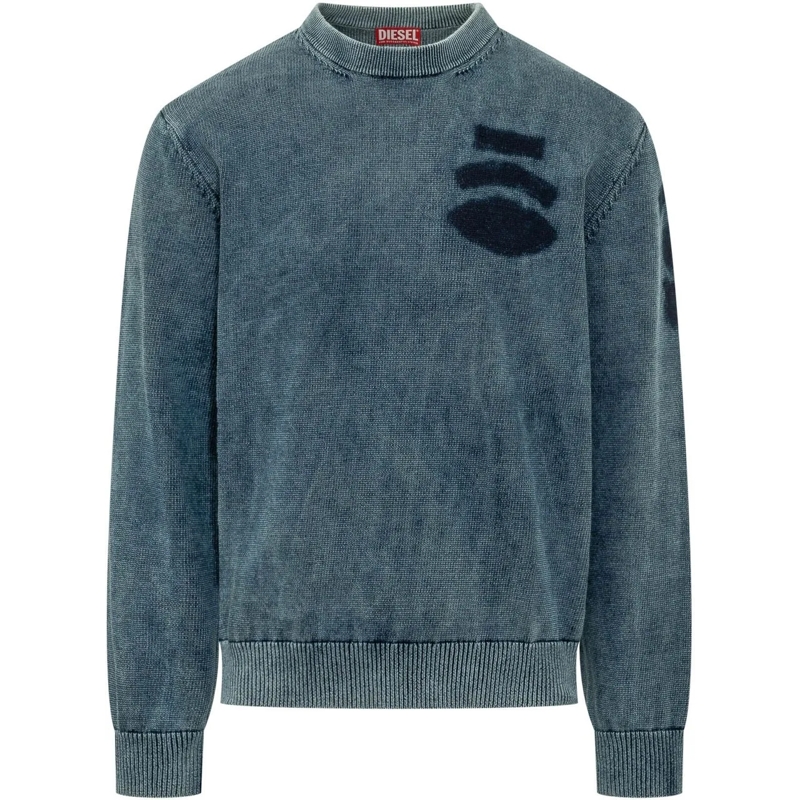 Diesel  Maglia Girocollo con Patch Grafica blau