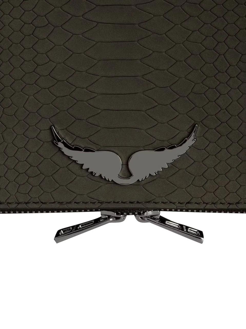 Zadig & Voltaire Groene Rock Clutch Python Leren Tas Green Dames