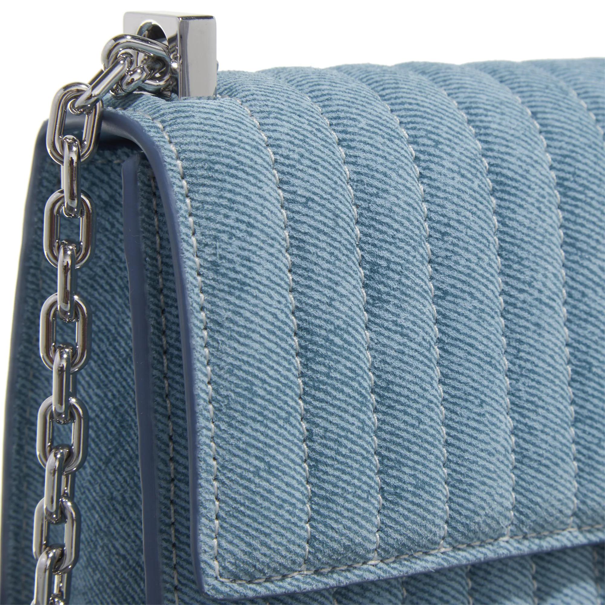 kate spade new york Crossbody bags Deco Quilted Denim Suede Mini Flap Chain Crossbody in blauw