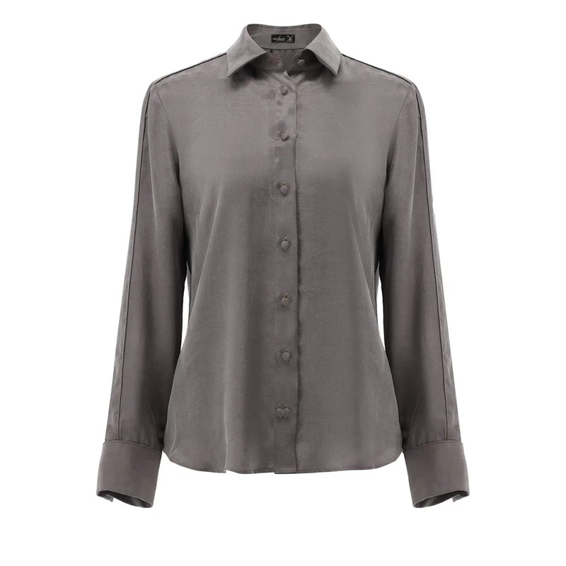 VAN LAACK Bluse Bluse Modern Fit Uni braun