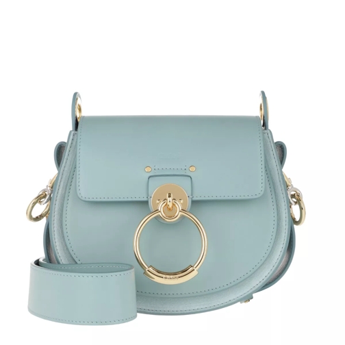 Chloé Tess Shoulder Bag Small Leather Faded Blue Saddle Bag