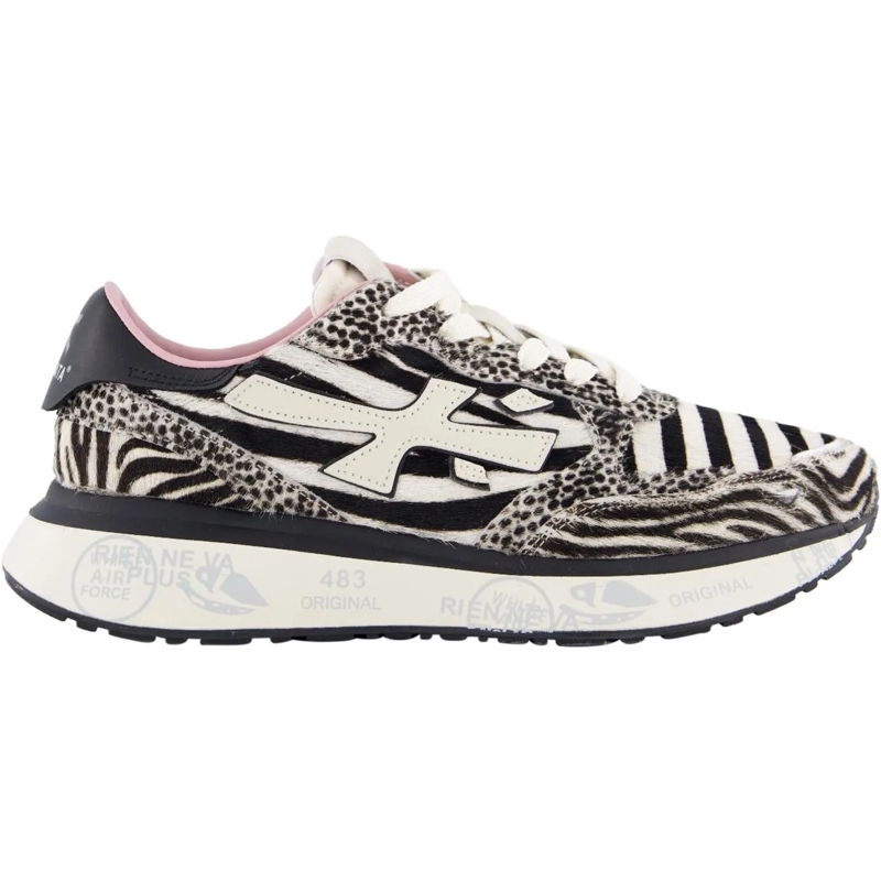 Premiata Low-Top-Sneaker Dames Lauryn Sneaker Wit/Zebra weiß