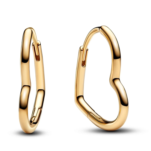 Pandora Asymmetrical Heart Hoop Earrings Gold Orecchini a cerchio