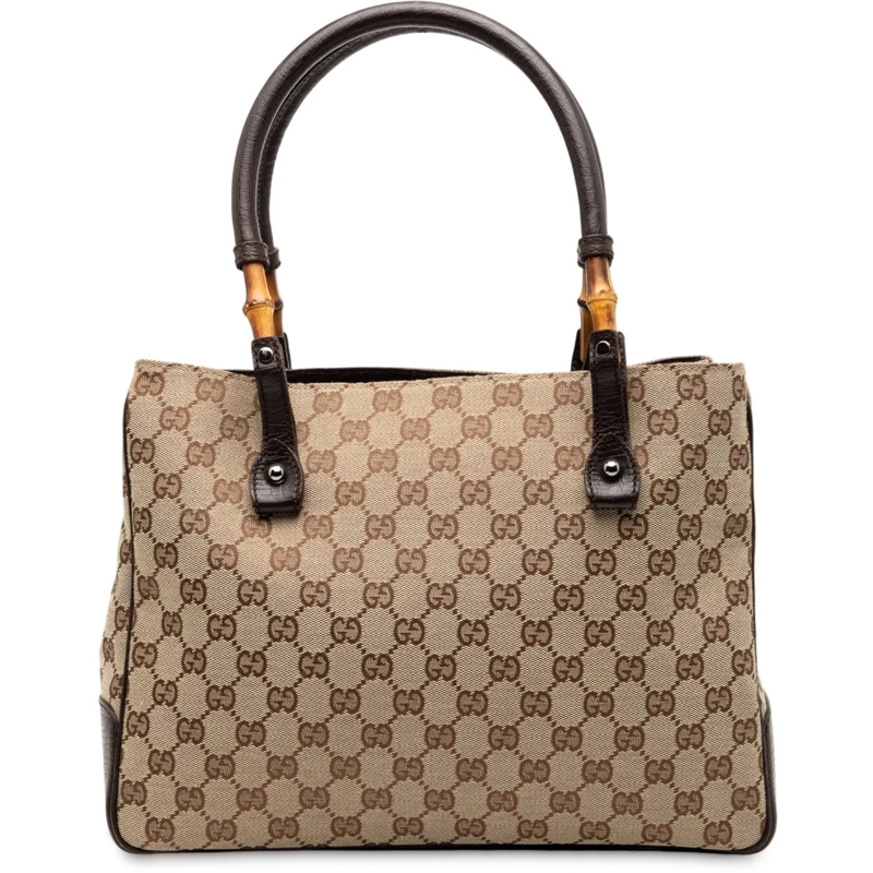 Gucci Shopper GG Canvas Bamboo Tote braun