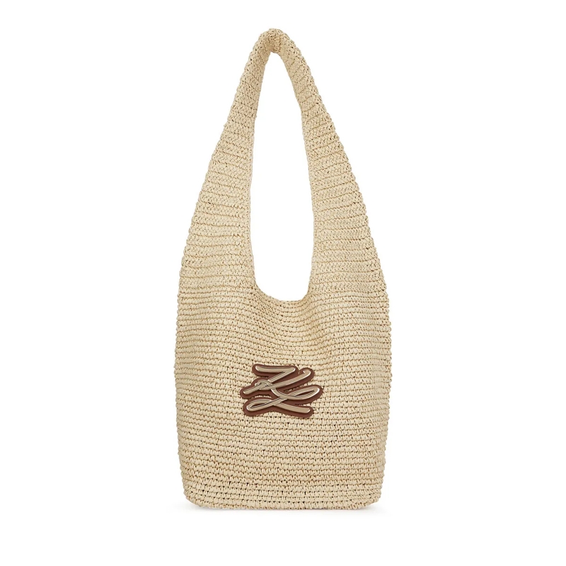 Karl Lagerfeld Shopper K/Autograph Gehäkelte Hobo-Tasche beige