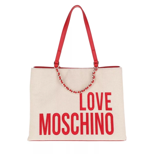Love Moschino Canvas Logo Shopping Bag Naturale Shopper