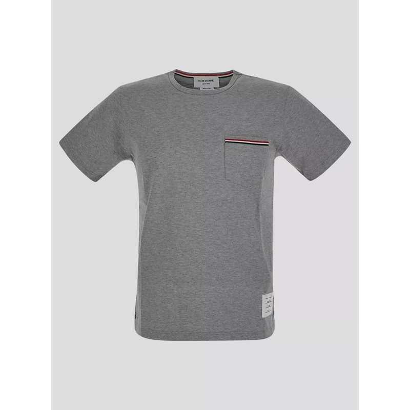 Thom Browne T-shirt Tricolor Detail T-Shirt – Grey Grey