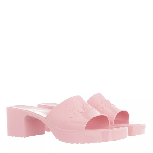 Gucci Slide Sandal Rubber Rose Slip-in skor
