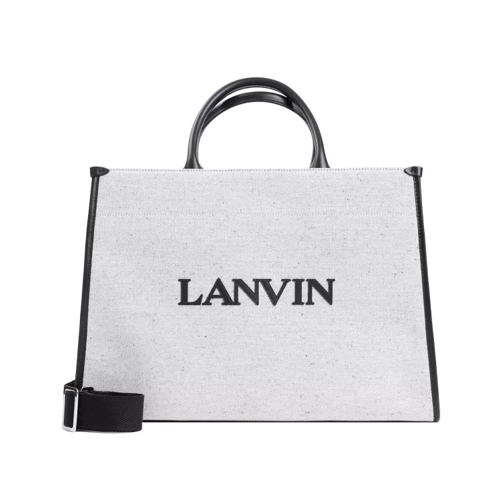 Lanvin Beige Black Cotton Tote Bag White Tote