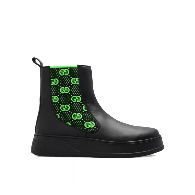 Gucci Stiefeletten Gg Leather Boots Black