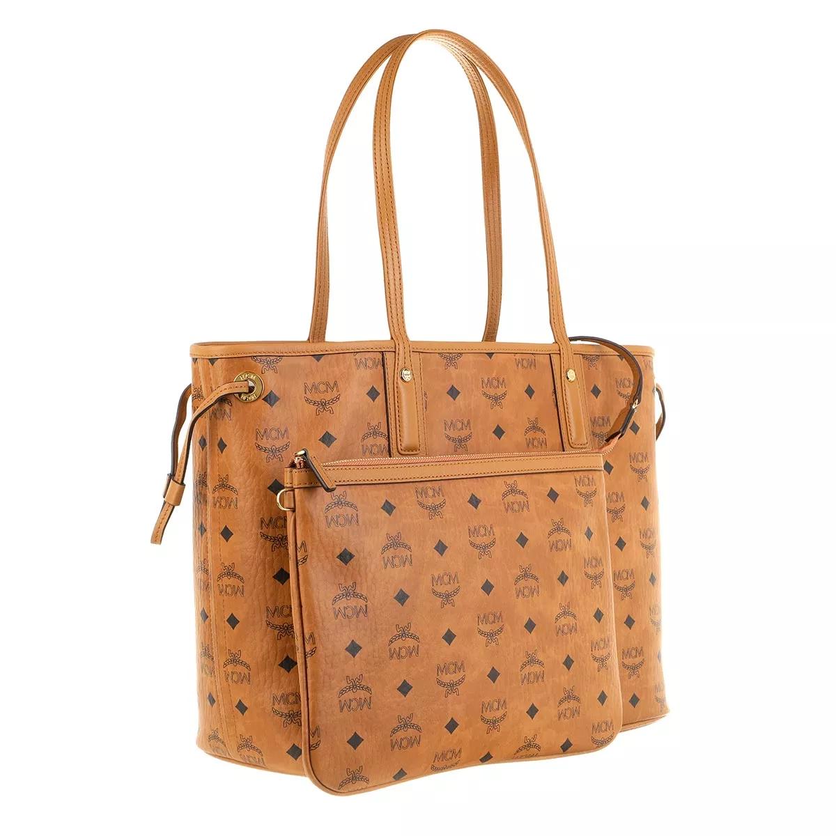 MCM Medium Reversible Liz Shopper in Visetos Cognac Color