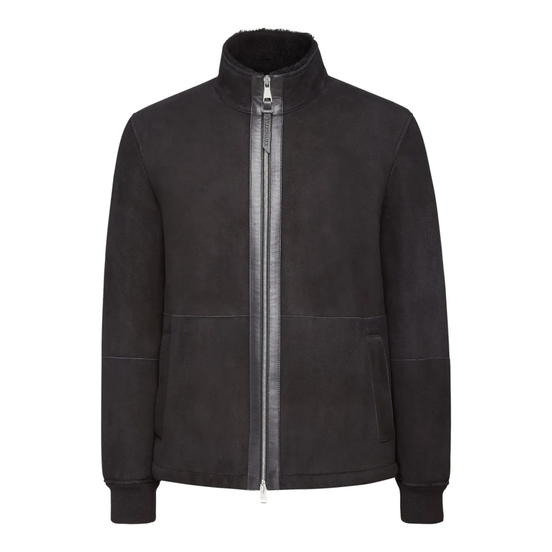 BILLIONAIRE Daunenjacke Lederjacke Crest dunkel-grau