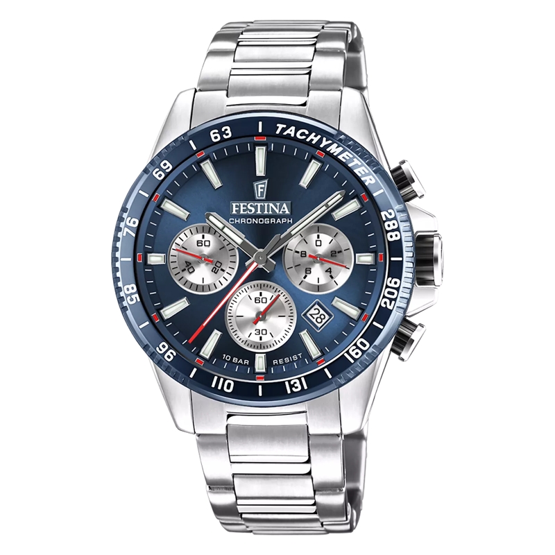 Festina Chronograph Timeless Chrono Uhr Silber