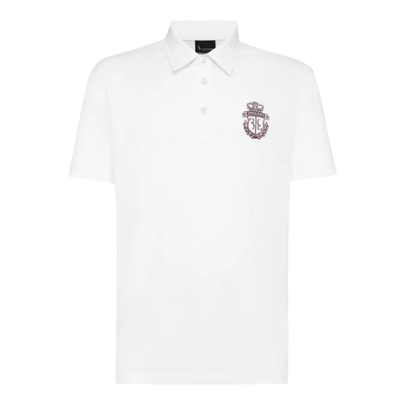 BILLIONAIRE Top Poloshirt Crest weiss