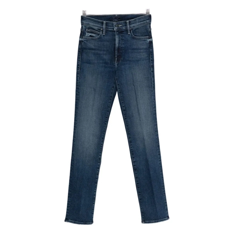 Mother Jeans Mid-Rise Slim Fit Blu Jeans Green