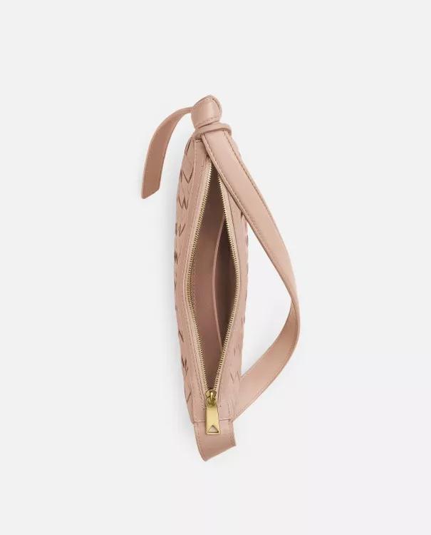 Bottega Veneta Crossbody bags Half Moon Leather Shoulder Bag in poeder roze