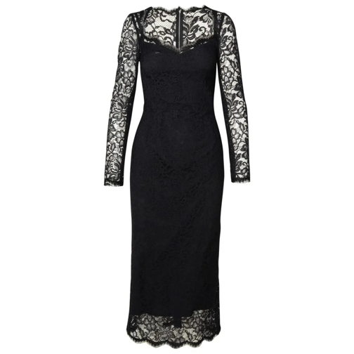 Dolce&Gabbana Midi Jurken Black Polyamide Dress Black