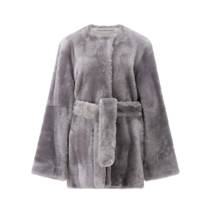 TOTEME  Mantel aus Lammfell Grau