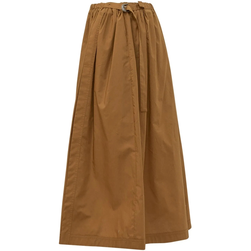 Pinko Midirock Gonna Calimera con Balze e Linea Ampia beige(Image 3)