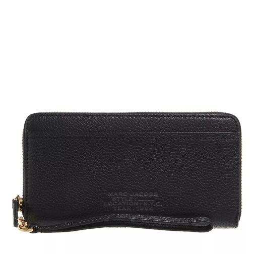 Marc Jacobs The Leather Continental Wallet Black Portemonnaie mit Zip-Around-Reißverschluss